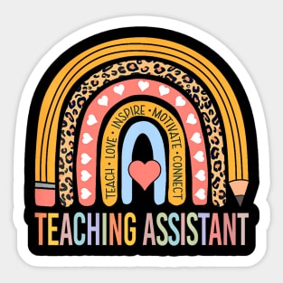 Teaching Assistant 100Th Day Of School Teacher Rainbow Sticker